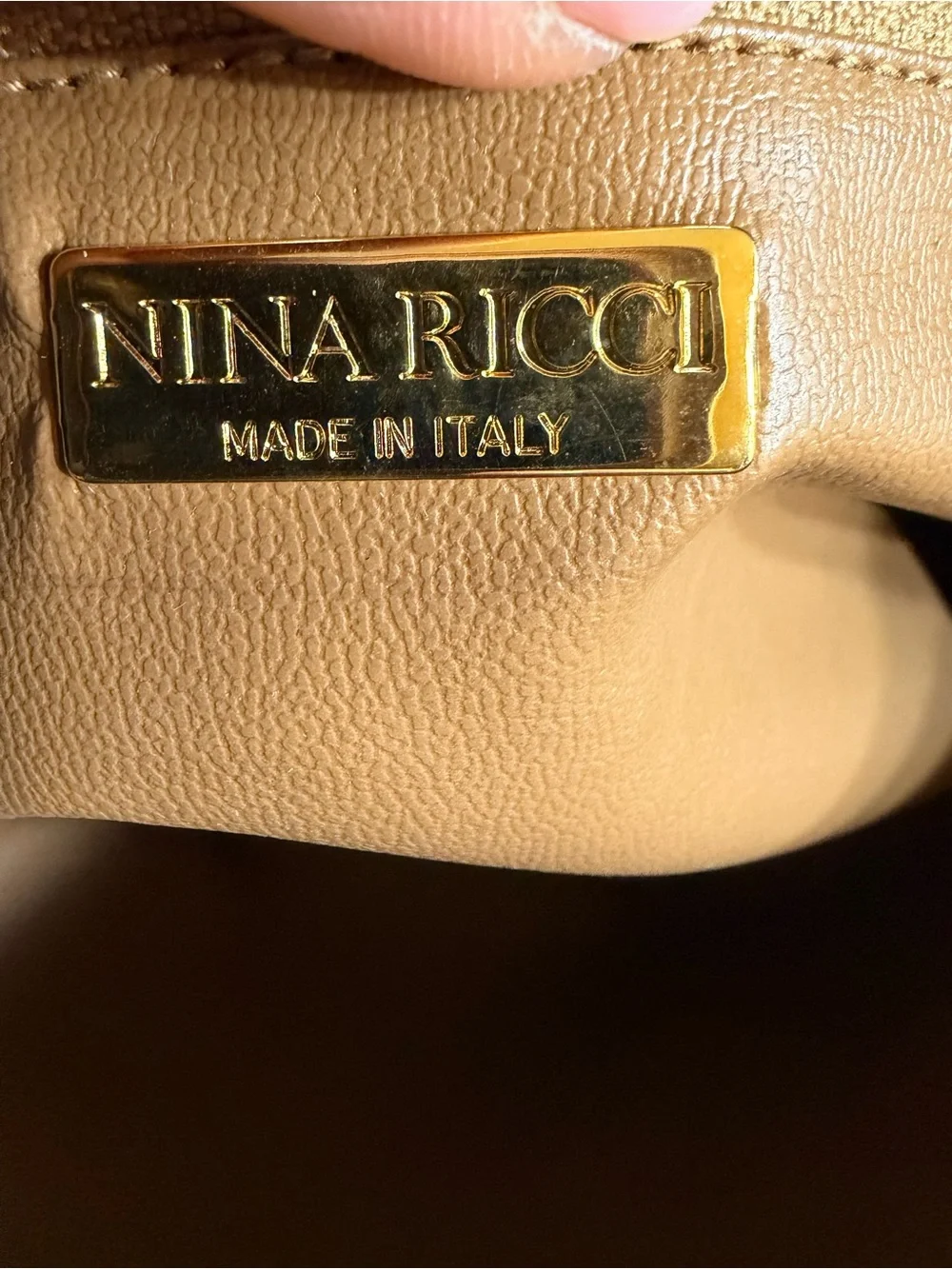 Nina Ricci 2010s Parisian Bottle Green Monogram Satchel Crossbody Bag